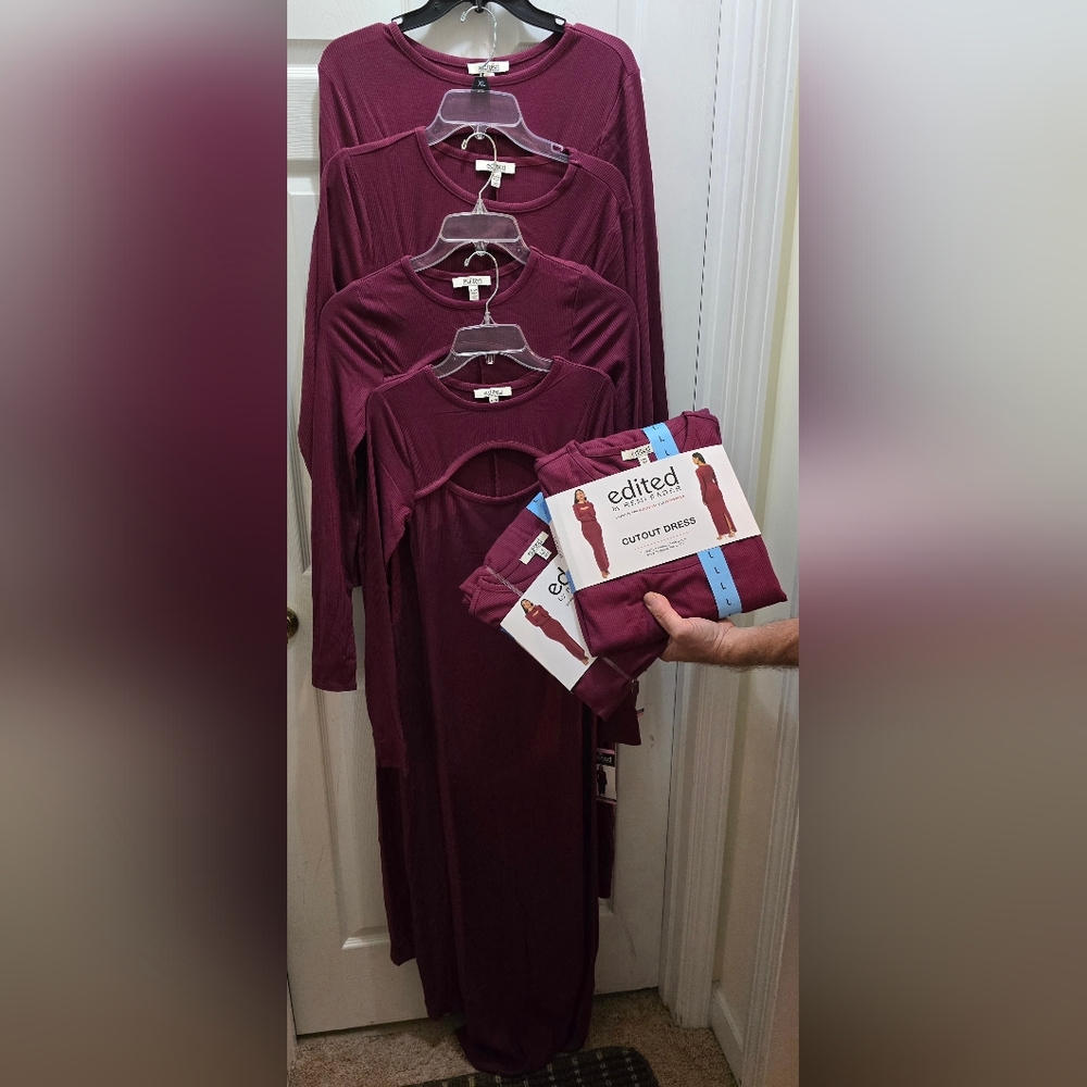 Edited Burgundy Cutout Dress, 6 Available, S, L or XL, Price Is For 1